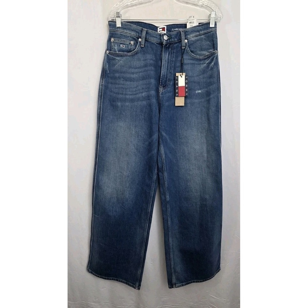 NWT Tommy Jeans Womens Claire High-Rise Wide Light Blue Wash 30X30 RT $119.0